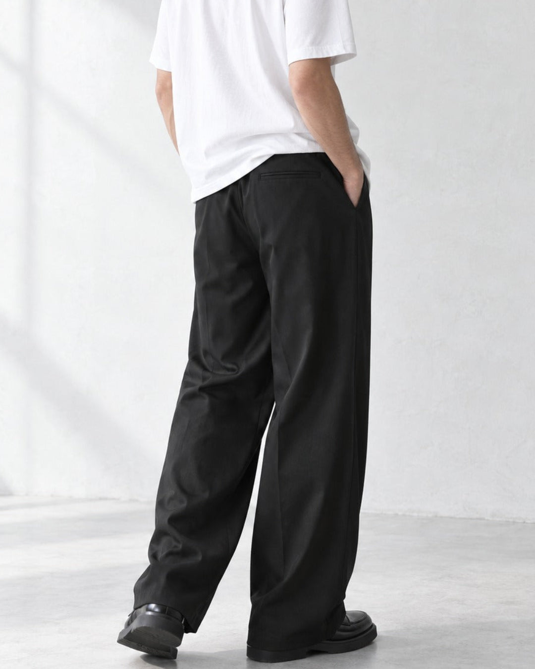 Pleated Wide Straight Leg Tailored Trousers｜BM-B-158