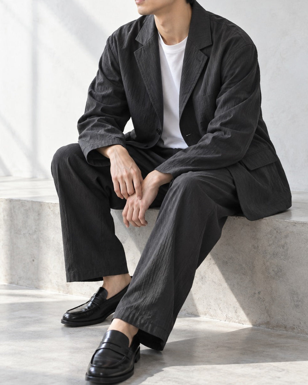 Wrinkle-Resistant Tencel Nylon Relaxed Tailored Jacket｜BM-O-144
