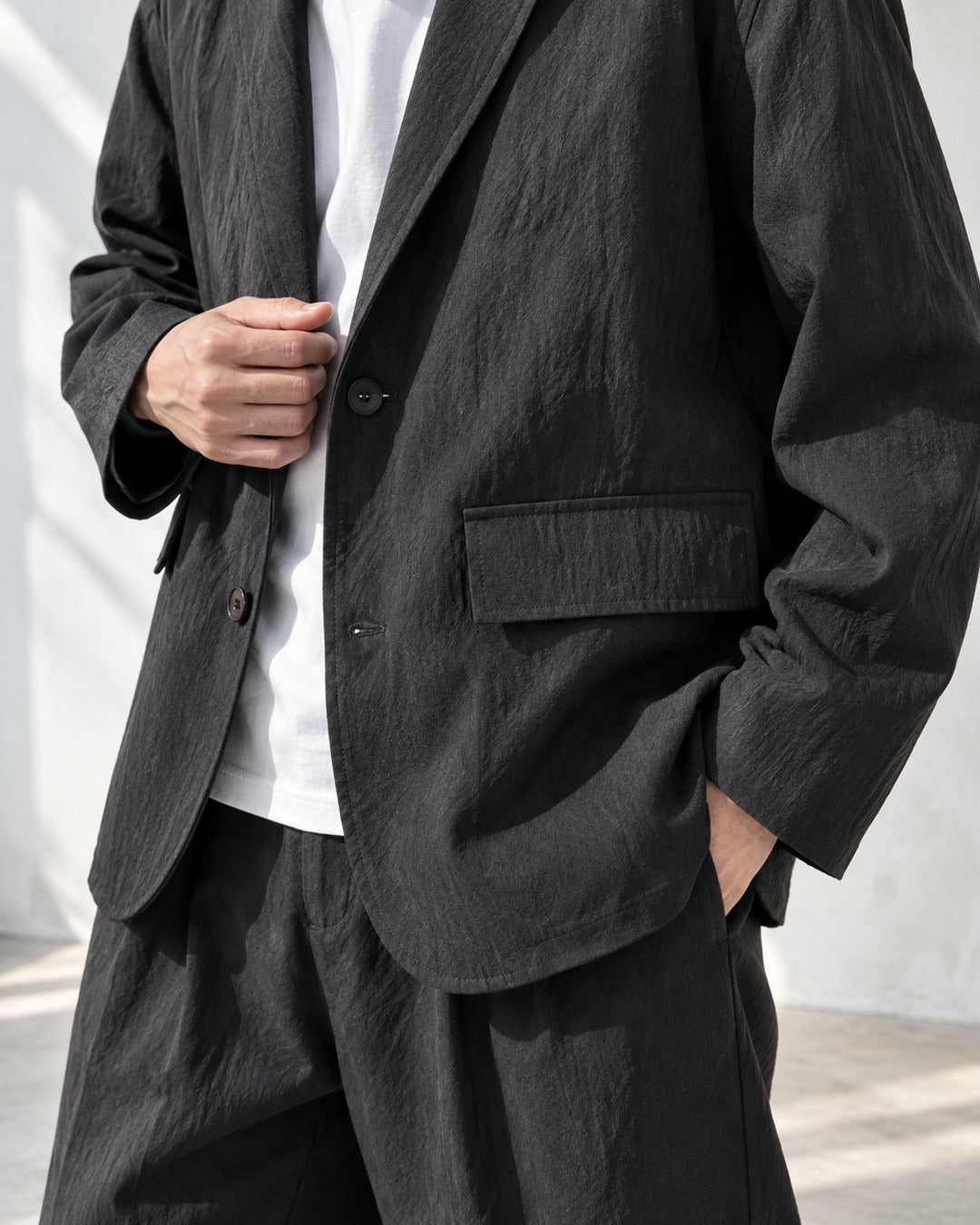 Wrinkle-Resistant Tencel Nylon Relaxed Tailored Jacket｜BM-O-144