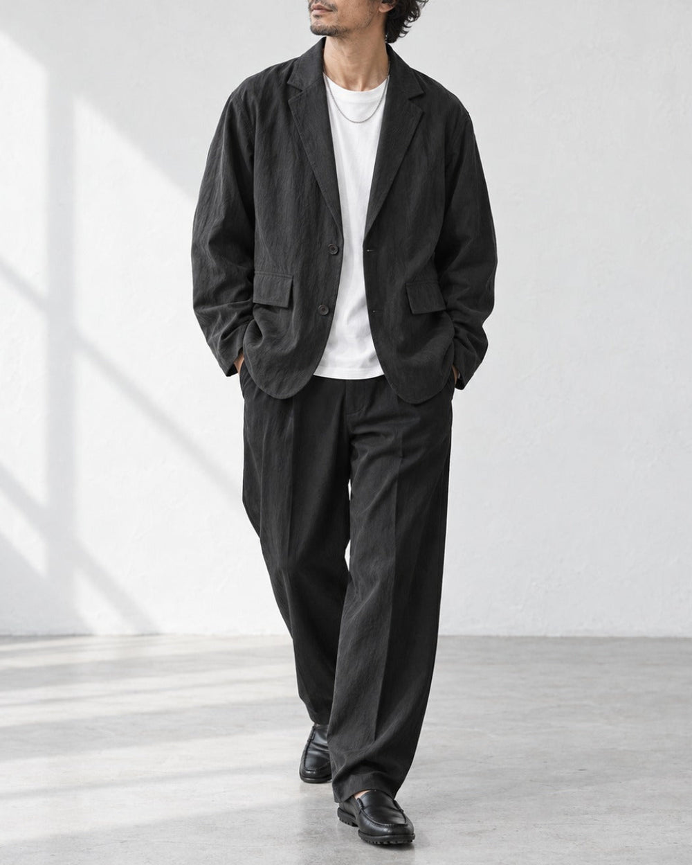 Wrinkle-Resistant Tencel Nylon Relaxed Tailored Jacket｜BM-O-144