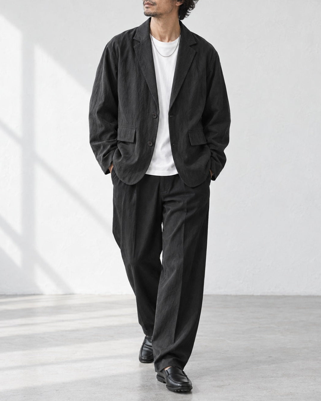 Wrinkle-Resistant Tencel Nylon Relaxed Tailored Jacket｜BM-O-144
