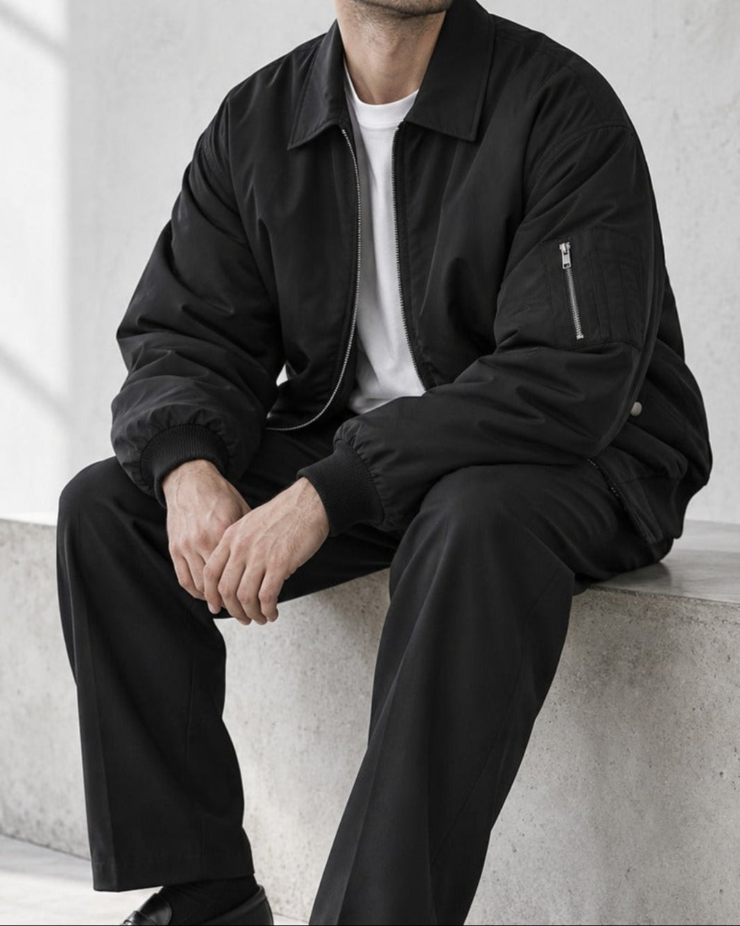 Retro Collared Padded Bomber Jacket｜BM-O-147