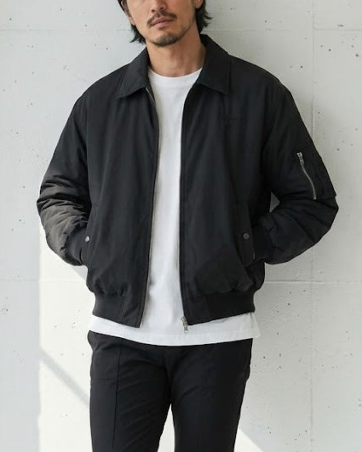 Retro Collared Padded Bomber Jacket｜BM-O-147