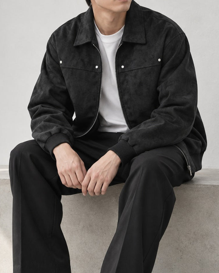Vtg Suede Zip Blouson Jacket｜BM-O-148