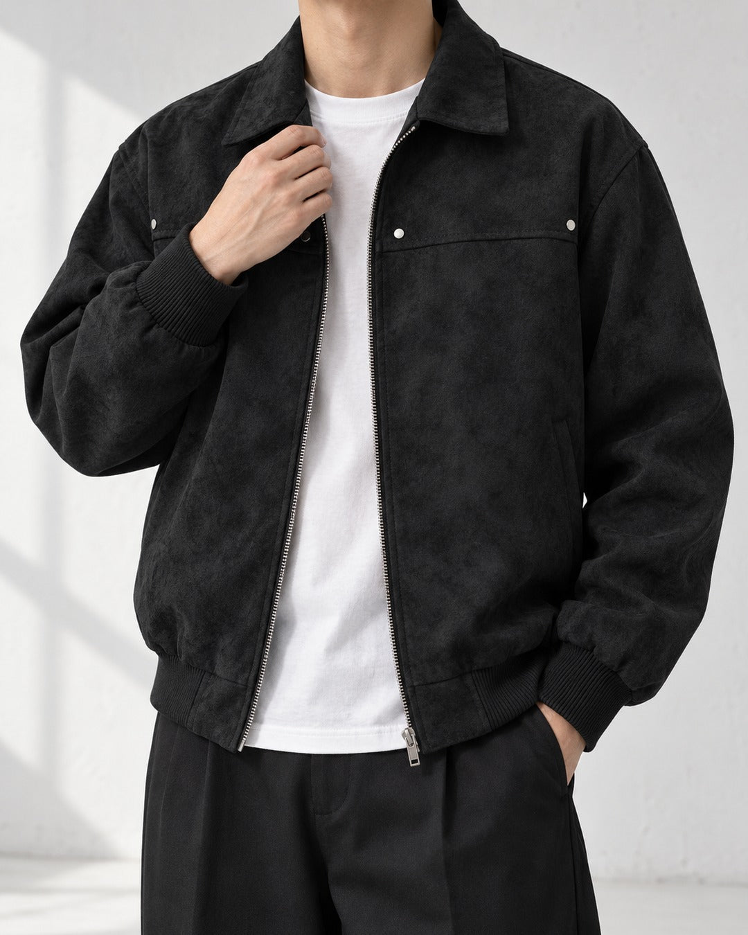 Vtg Suede Zip Blouson Jacket｜BM-O-148