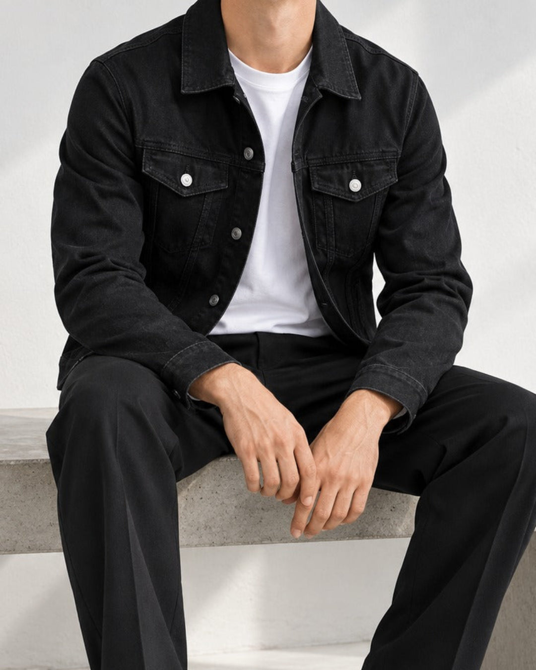 Slim Fit Cotton Denim Trucker Jacket｜BM-O-153