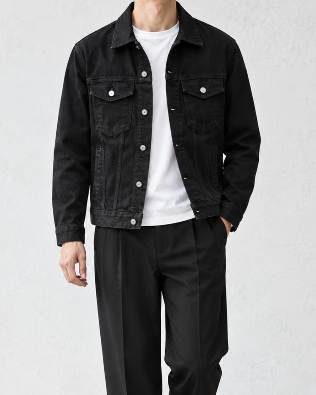 Slim Fit Cotton Denim Trucker Jacket｜BM-O-153