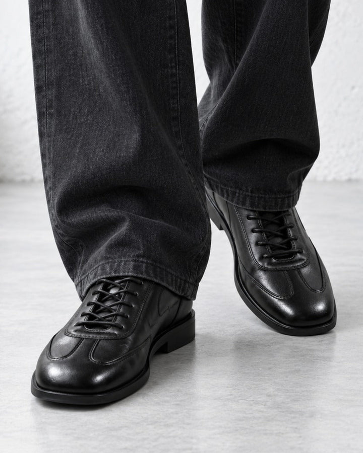 Horsehide Retro Lace-Up Leather Trainer｜BM-SH-28
