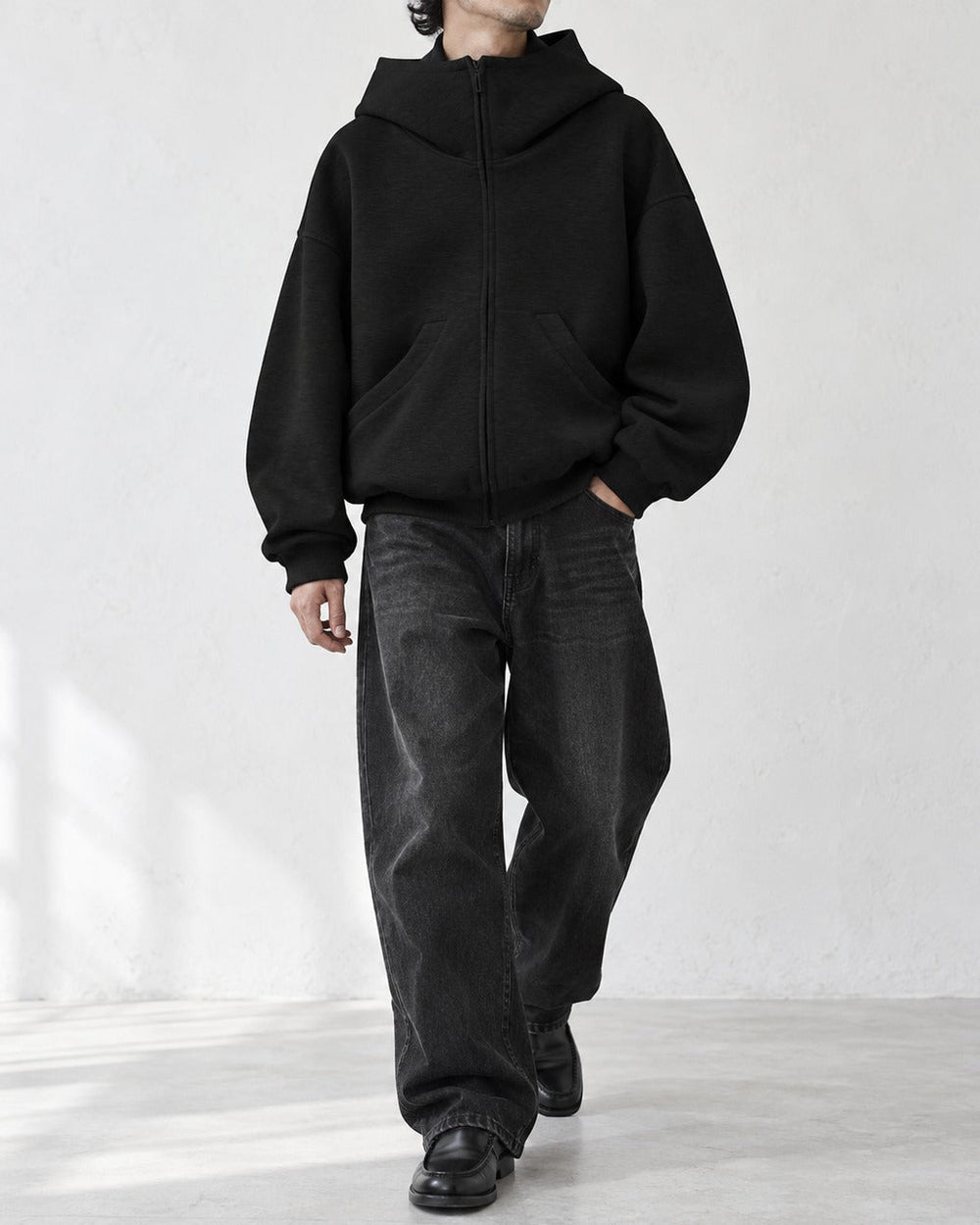 Heavyweight Air-Layer Oversized Zip Hoodie｜BM-T-177
