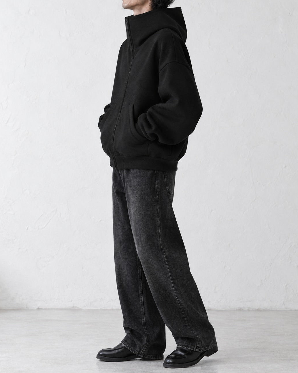 Heavyweight Air-Layer Oversized Zip Hoodie｜BM-T-177