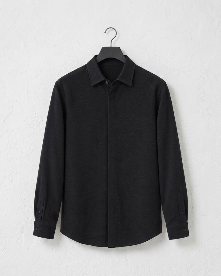 Texture Hidden Placket Shirt｜BM-T-178