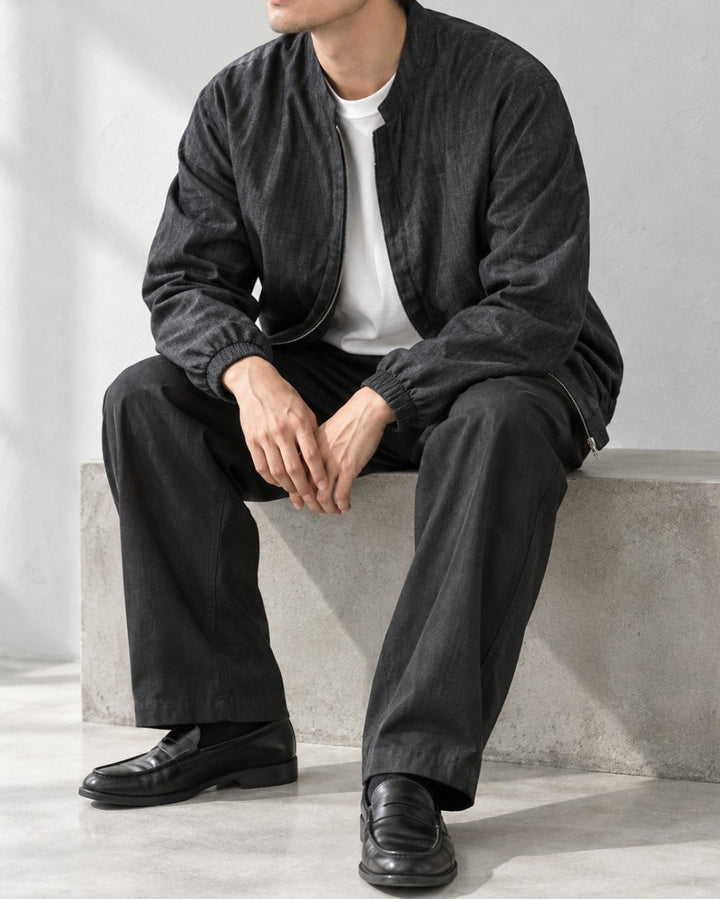 Stand Collar Lyocell Linen Zip Jacket｜BM-T-181