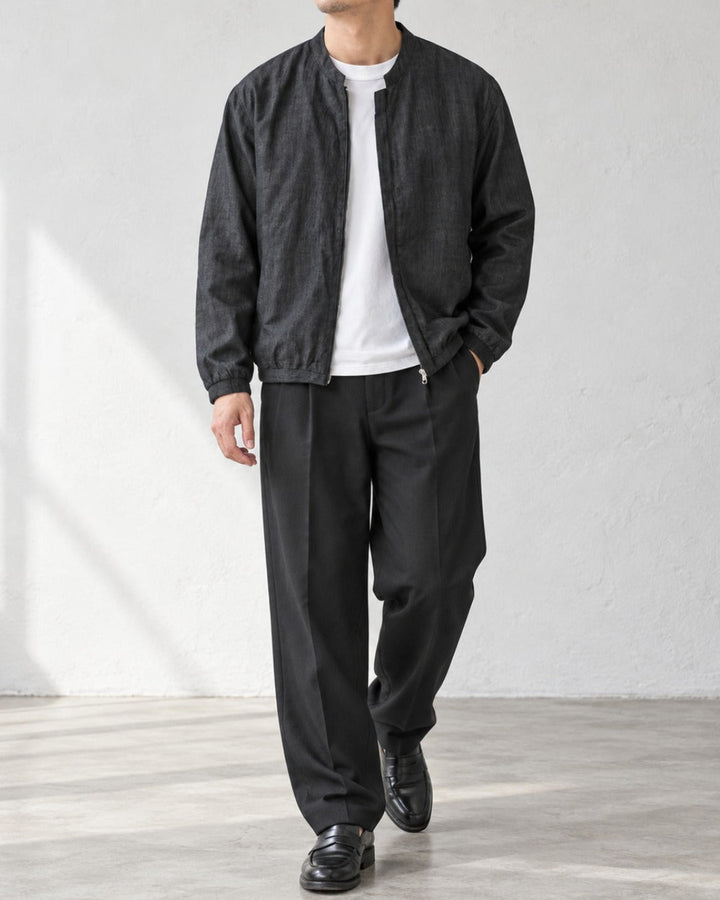 Stand Collar Lyocell Linen Zip Jacket｜BM-T-181