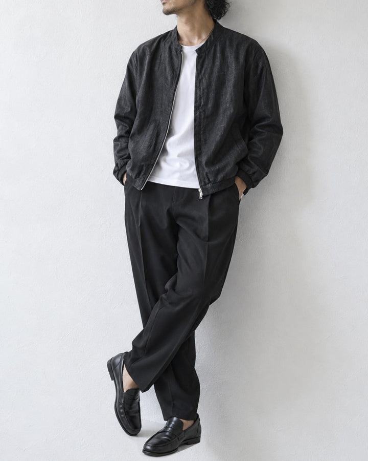 Stand Collar Lyocell Linen Zip Jacket｜BM-T-181