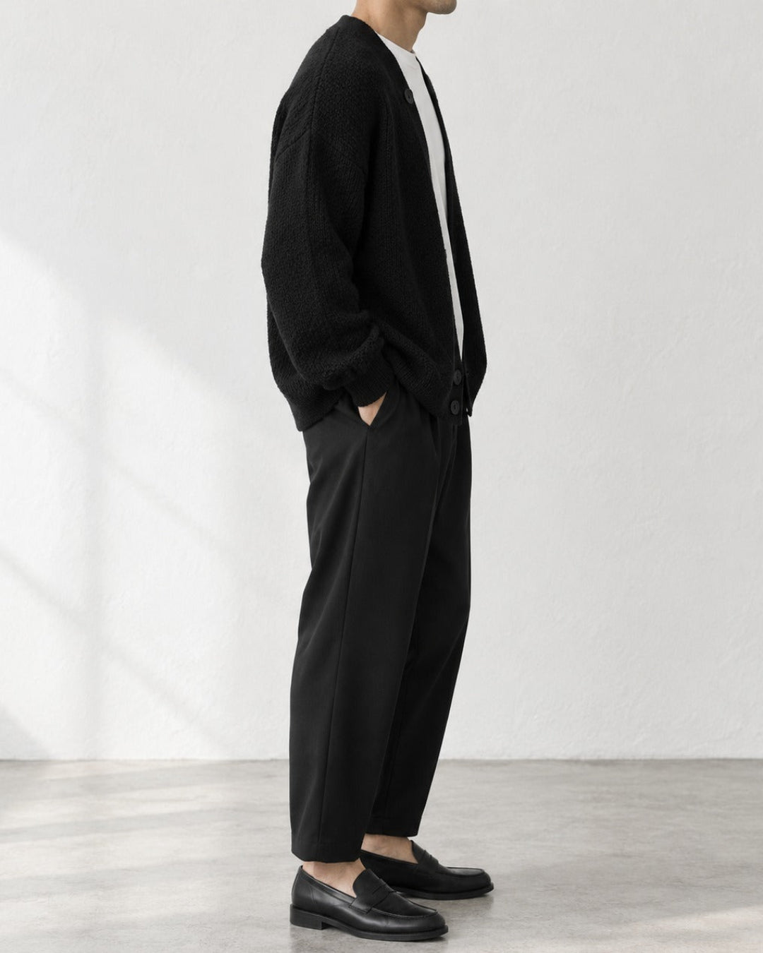 Asymmetric Wrap Front Knit Cardigan｜BM-T-185