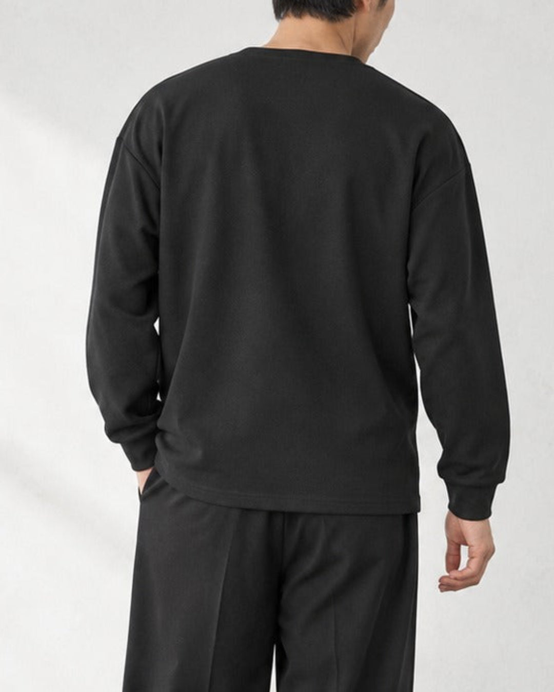 Henley Twill Cotton Relaxed Tee｜BM-T-187