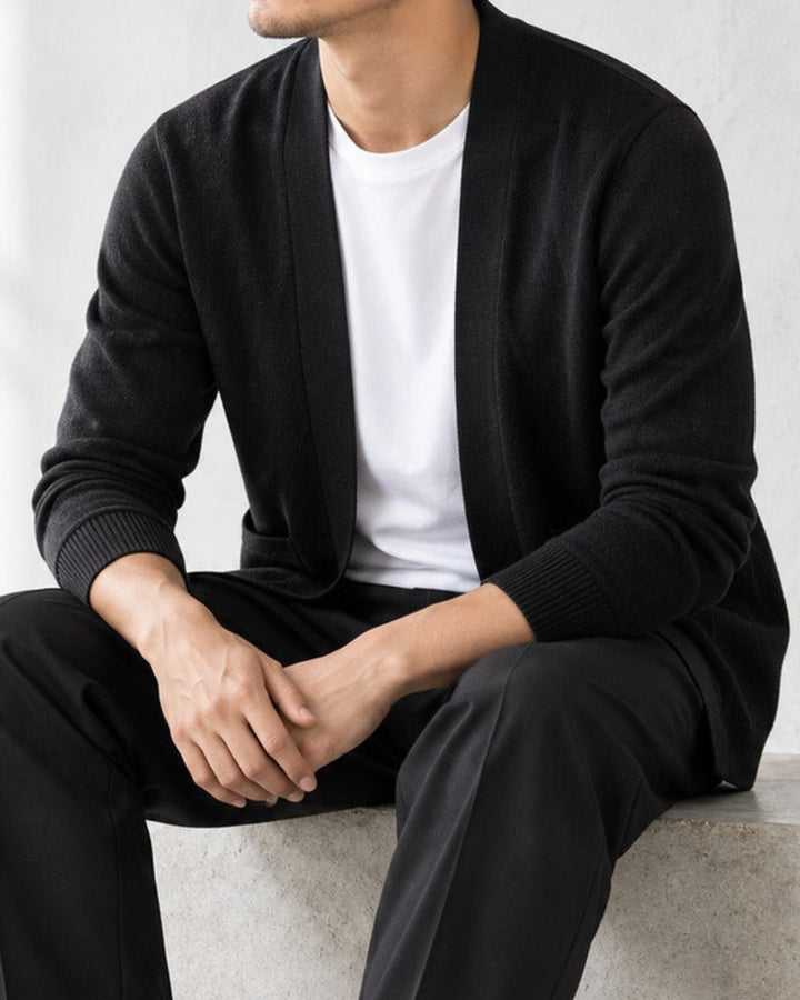 Shawl Collar Wool Blend Knit Cardigan｜BM-T-188