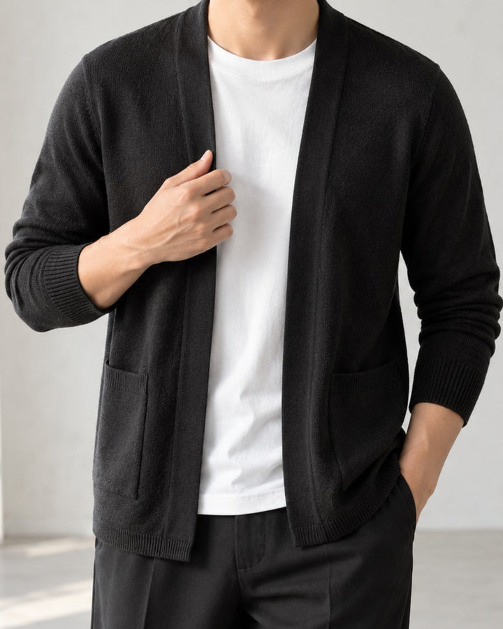 Shawl Collar Wool Blend Knit Cardigan｜BM-T-188