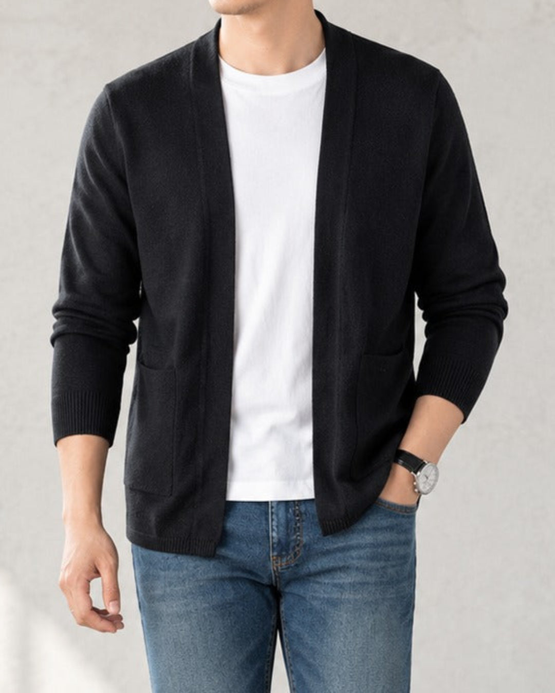 Shawl Collar Wool Blend Knit Cardigan｜BM-T-188