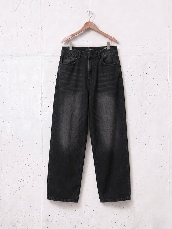 Worn-In Wash Black Drop-Curve Denim｜BM-B-156