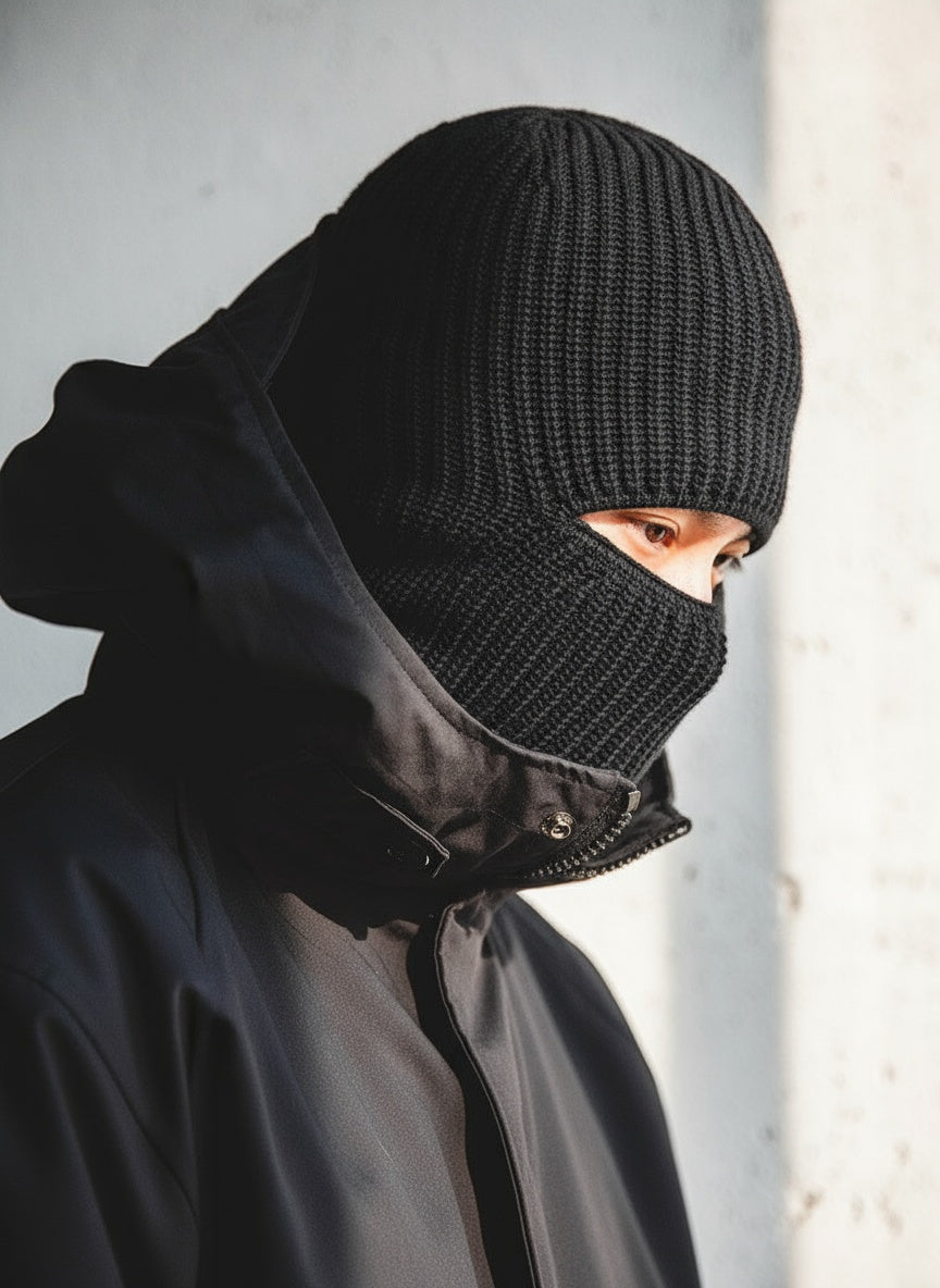 Black Wool Knit Hood｜BM-OT-11
