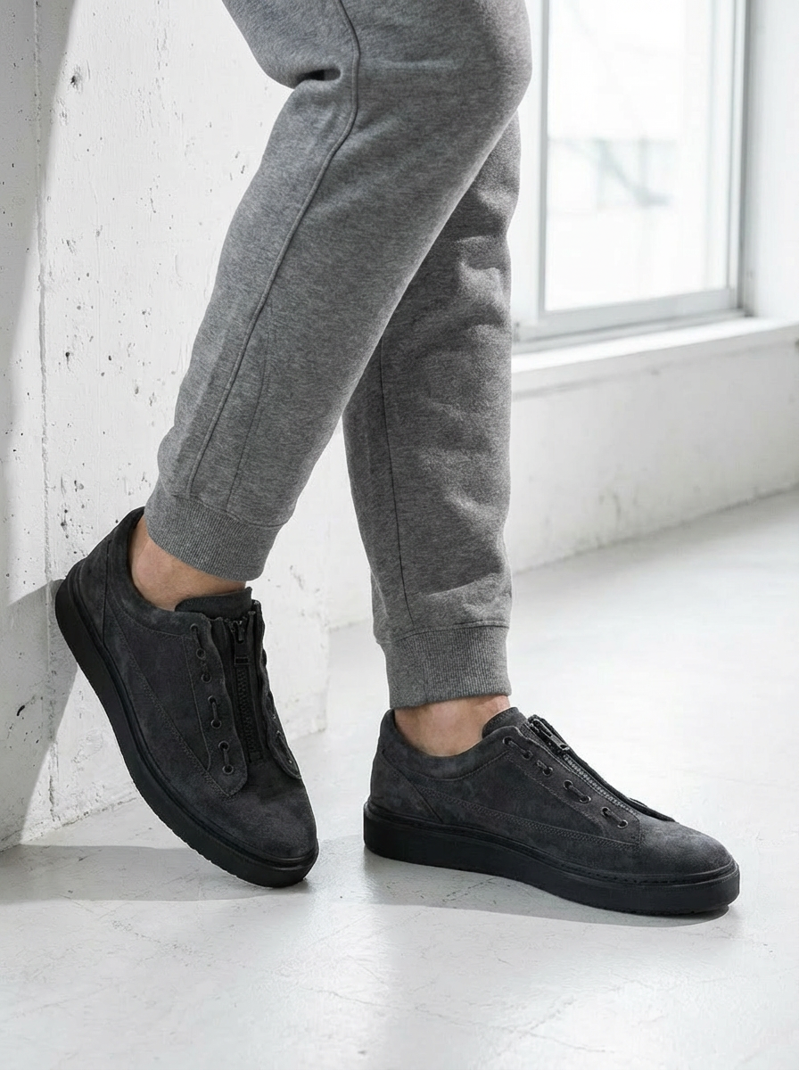 Leather Zip Messenger Sneakers｜BM-SH-22