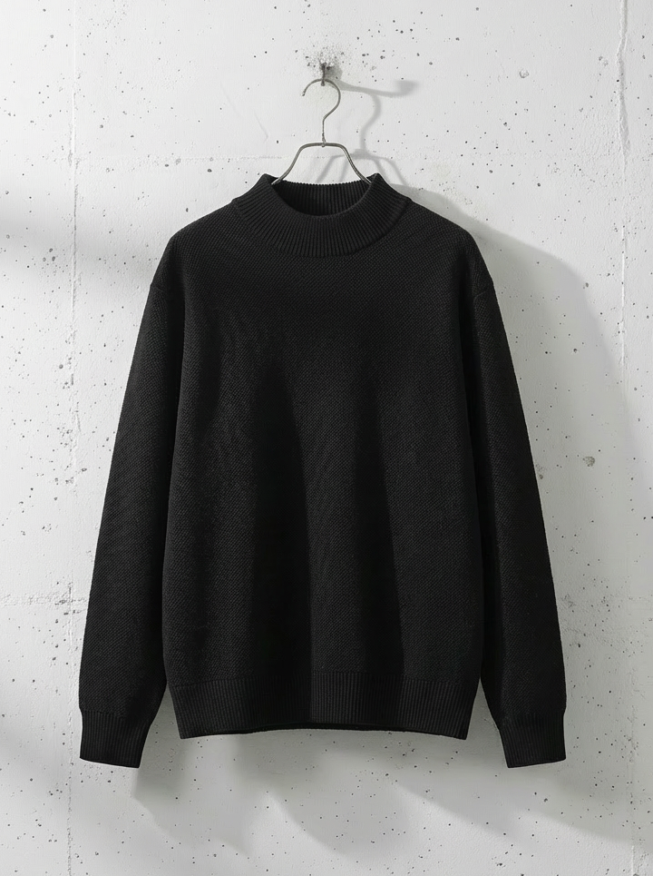Fleece Knit Pullover Half Neck Sweater｜BM-T-136