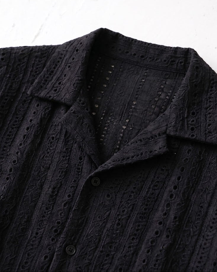 Breathable Mesh Cuban Urban Black Shirt｜BM-T-172