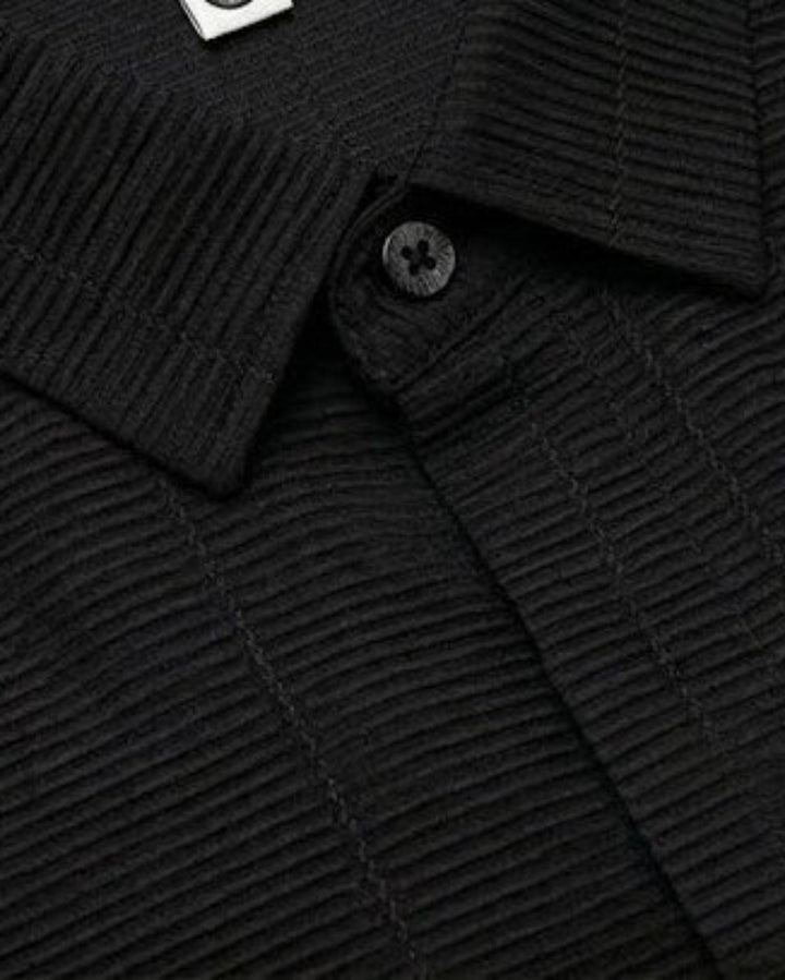 Texture Hidden Placket Shirt｜BM-T-178