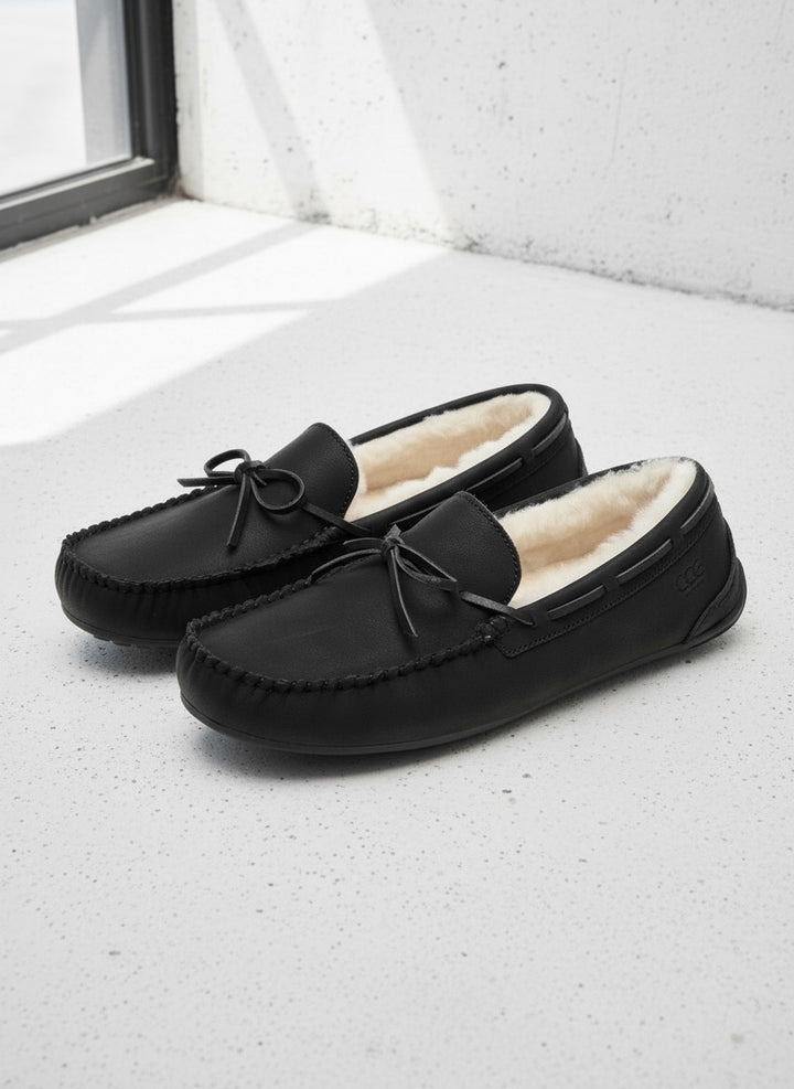 Warm Wool Slip-On Leather Loafers｜BM-SH-17
