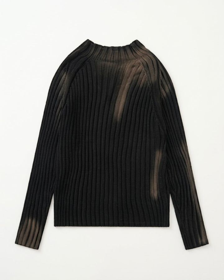 Dye Ribbed Mock Neck Knit Sweater｜BM-T-189