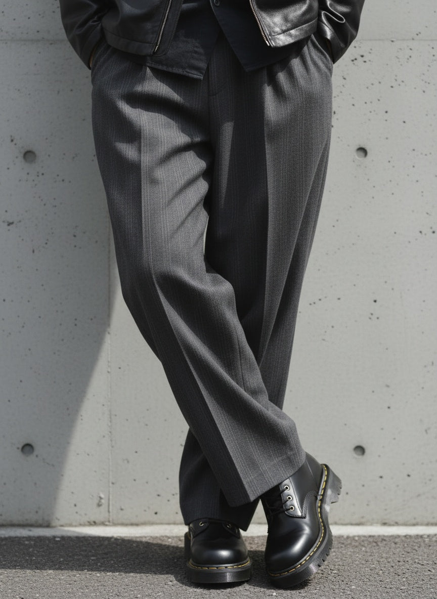 High-Top Black Leather Derby Shoes｜BM-SH-12