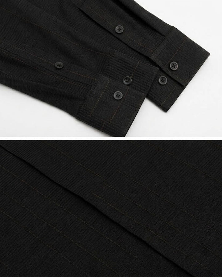 Texture Hidden Placket Shirt｜BM-T-178