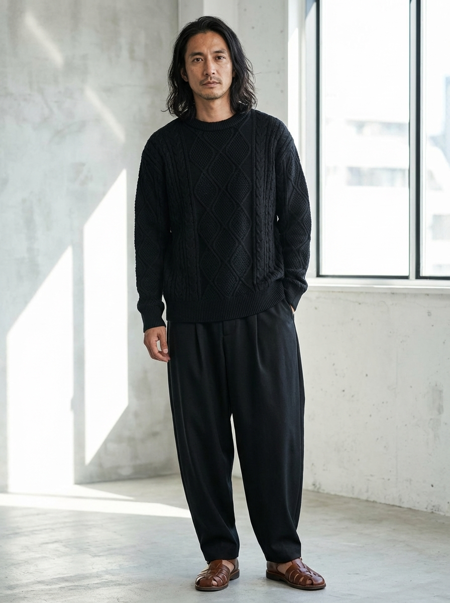 Chunky Cable Knit Sweater｜BM-T0104
