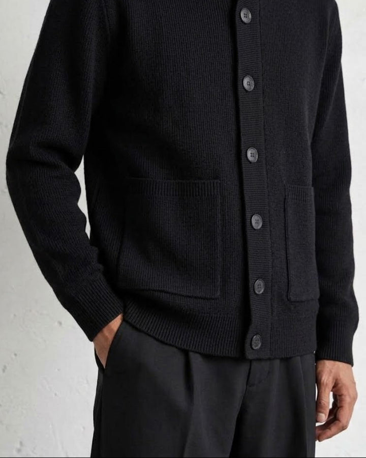 Mockneck Textured Knit Cardigan Jacket｜BM-T-175