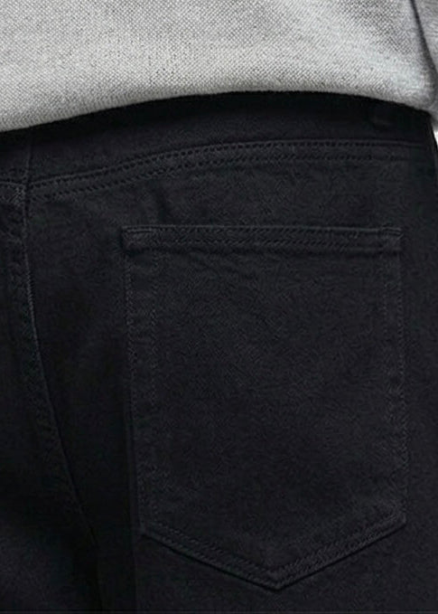 3D Arc-Cut Wide-Leg Black Trousers｜BM-B-138