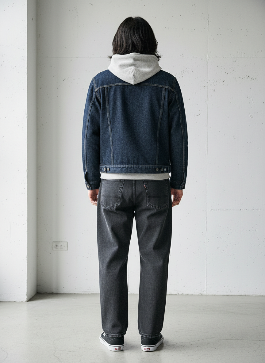 Straight Cut Black Denim｜BM-B-118