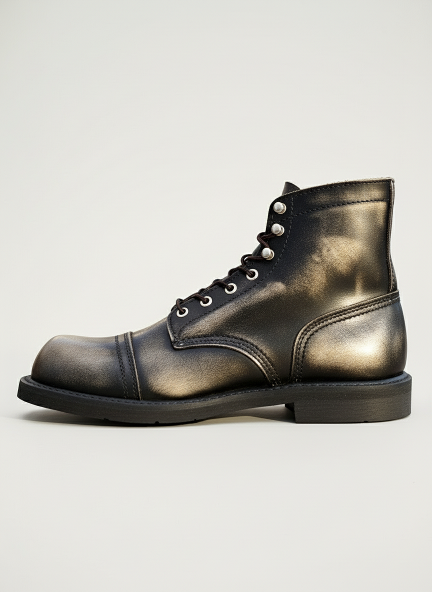Black Custom Edition Leather Combat Boots｜BM-SH-19