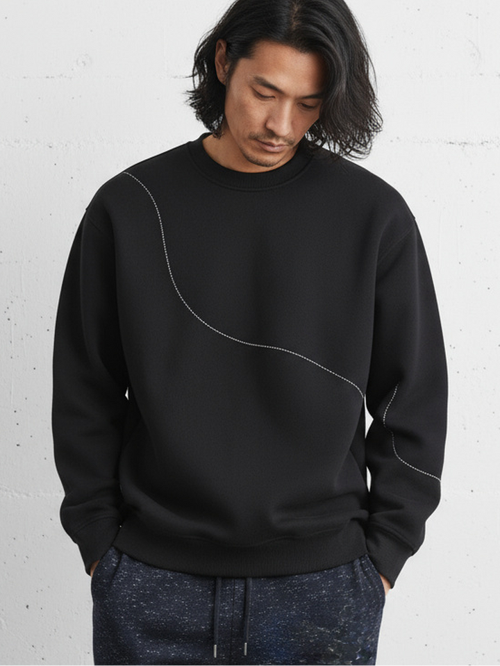 Minimal Line Embroidery Crewneck｜BM-T-120
