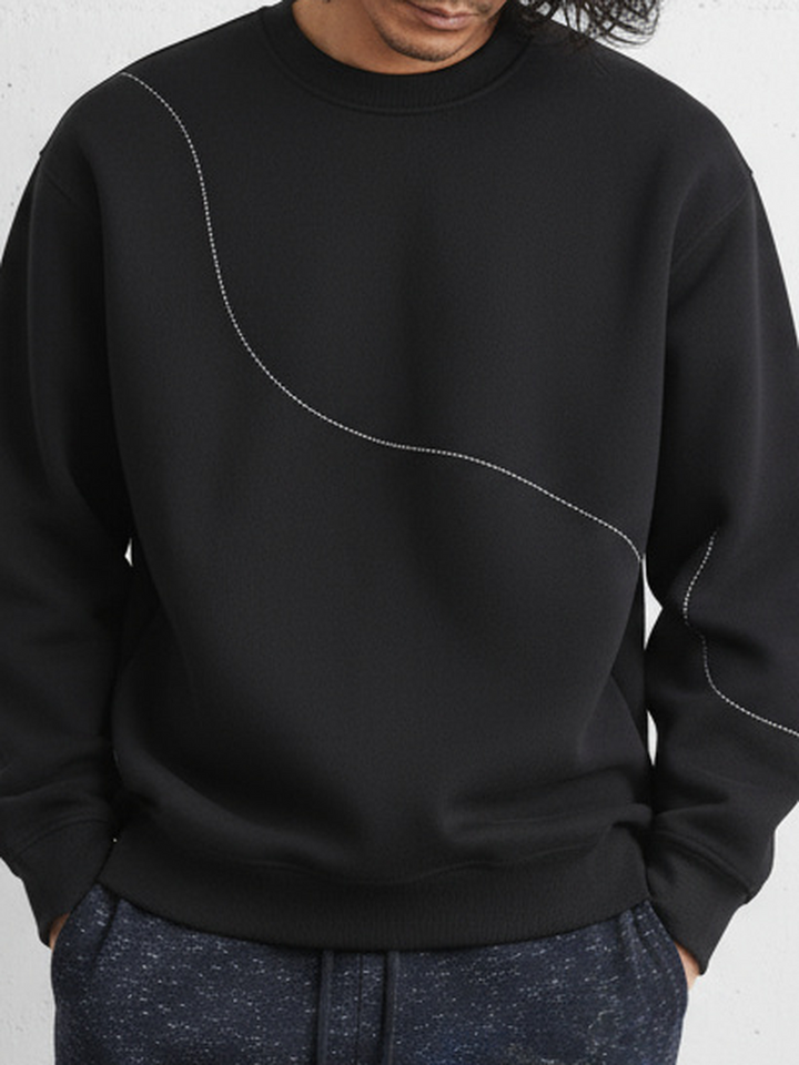 Minimal Line Embroidery Crewneck｜BM-T-120