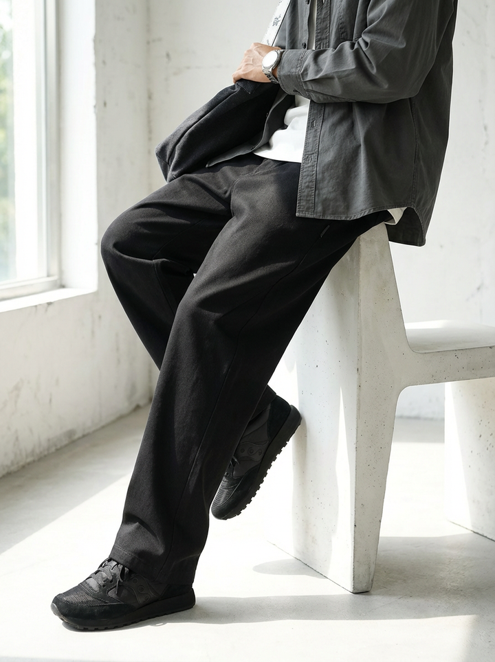 Wide Straight Relaxed Fit Trousers｜BM-B-125