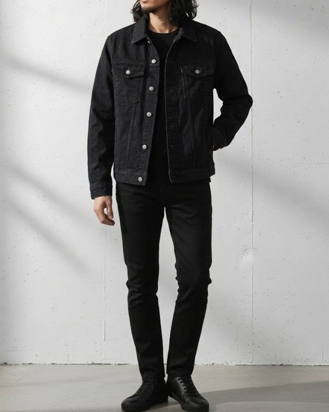 Slim Fit Cotton Denim Trucker Jacket｜BM-O-153
