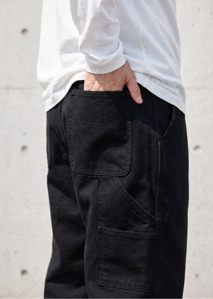 Vintage-Washed Pearl Canvas Work Pants｜BM-B-137