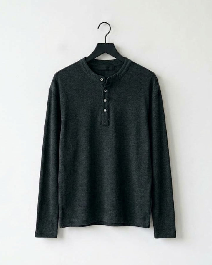 Premium Cashmere Acetate Henley Knit｜BM-T-176