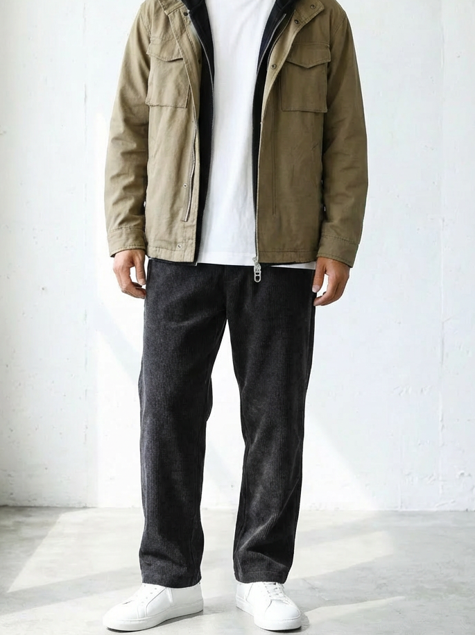 Chenille Drape Corduroy Smart Trousers｜BM-B-123