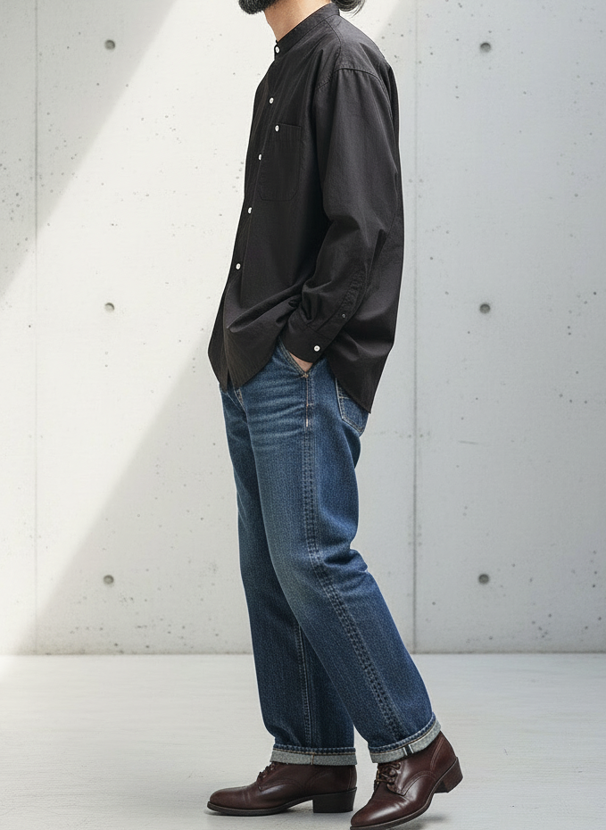 Zen Minimalist Stand Collar Shirt｜BM-T-113