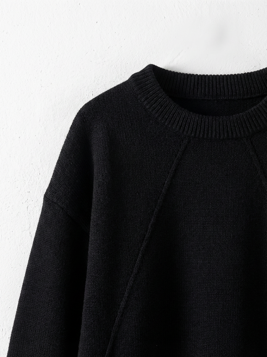 Warm Solid Texture Round Neck Sweater｜BM-T-132
