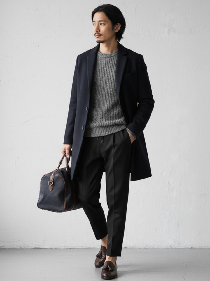 Elastic Waist Tapered Pants Cropped Design｜BM-B-107