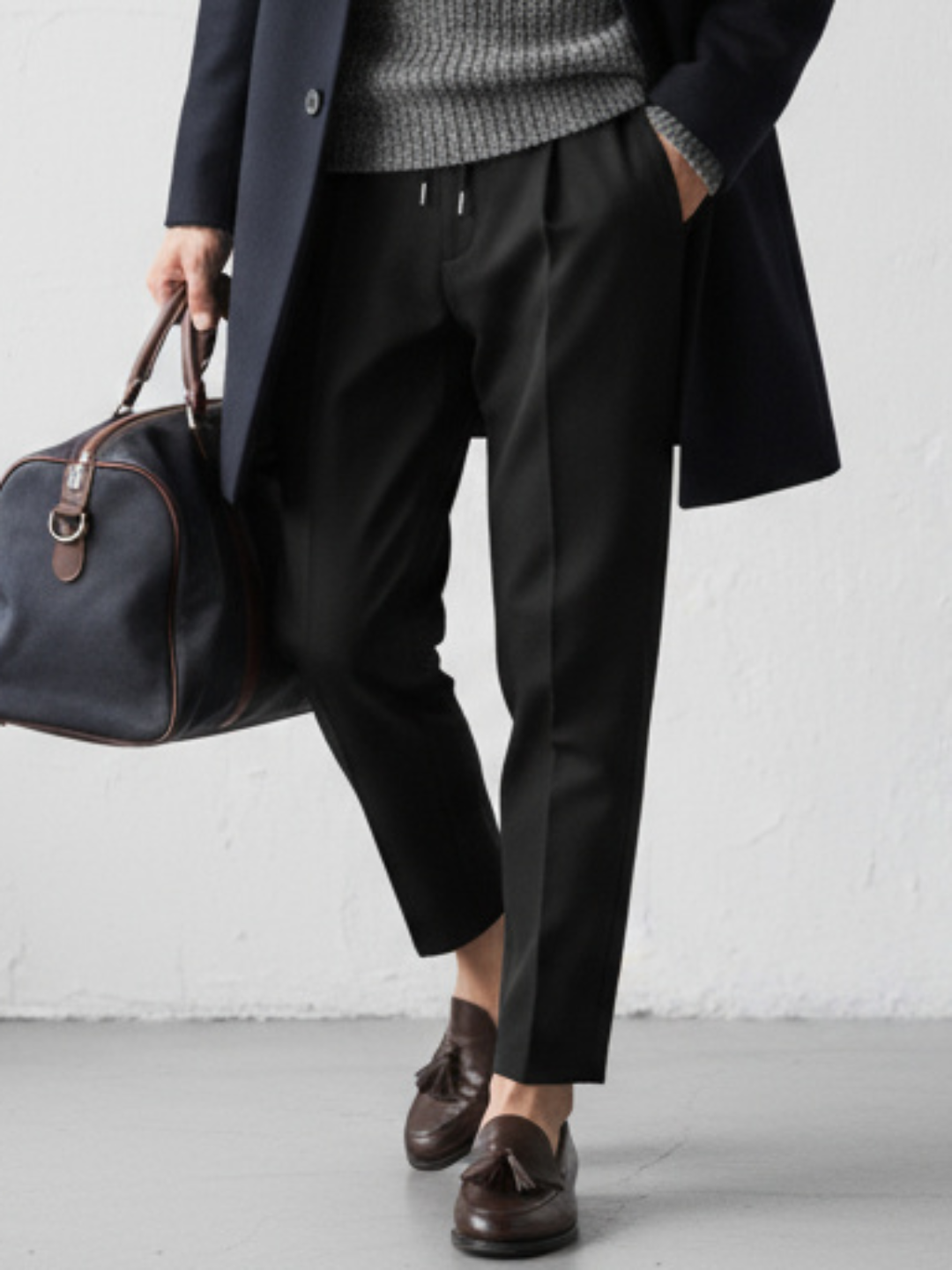 Elastic Waist Tapered Pants Cropped Design｜BM-B-107