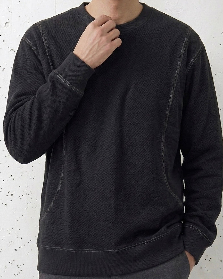 Contrast Stitch Urban Noir Sweatshirt｜BM-T-158